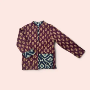 Chaqueta acolchada reversible de algodón en color morado, talla M