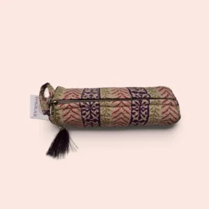 Neceser mediano Shukar de algodón con estampado artesanal multicolor